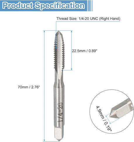 UXCELL 2 SET TAP TAP SET ، 1/4-20 UNC 2B THREAP TAPER + PLUP + TAPS BOTTOR in Kuwait