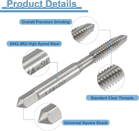 UXCELL 2 SET TAP TAP SET ، 1/4-20 UNC 2B THREAP TAPER + PLUP + TAPS BOTTOR in Kuwait
