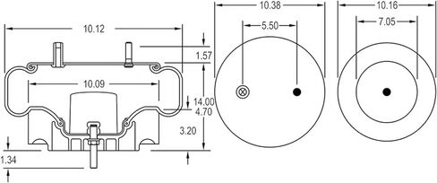 MyTee Products High-Gring Spring Bag-Rolling Lebe Air Sundensing Spring يستبدل 1R13-119 ، Goodyear 1R13-077 ، 1R13-102 ، FAW013589270 ، WA9270 ، Automann AM9270 ، AMWA9270 ، TORKE TR9270 in Kuwait