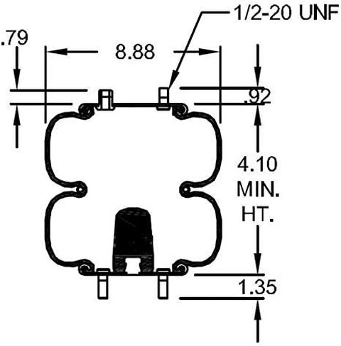 2 حزمة من حقيبة نابض الهواء المزدوجة عزم الدوران (يحل محل Firestone 6944 ، W01-358-6944 ، Goodyear 2B9-252) (2 x TR6944) in Kuwait