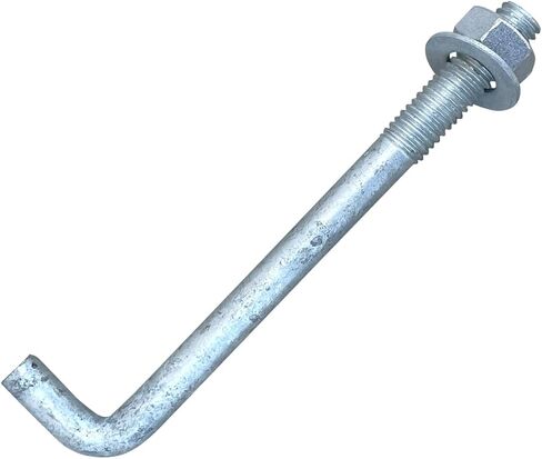 Sandbaggy 1/2 "× 6" مرساة خرسانية ملولبة L -bolts (المكسرات والغسالات المشمولة) - غسول الساخنة مغمورة - صفيحة عتبة ، لوحة قاعدة ، البناء ، الخشب ، مرساة الأسمنت ، J الترباس (50 ، 1/2 "× 6") in Saudi Arabia