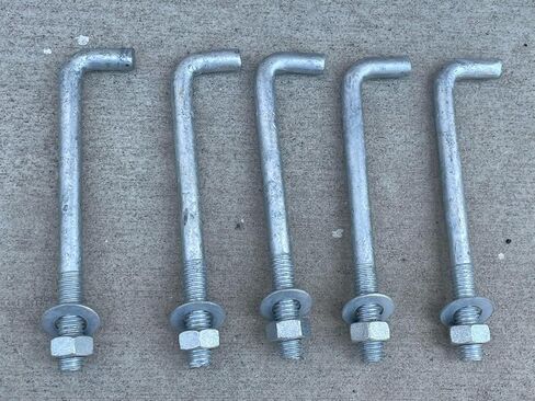 Sandbaggy 1/2 "× 6" مرساة خرسانية ملولبة L -bolts (المكسرات والغسالات المشمولة) - غسول الساخنة مغمورة - صفيحة عتبة ، لوحة قاعدة ، البناء ، الخشب ، مرساة الأسمنت ، J الترباس (50 ، 1/2 "× 6") in Saudi Arabia