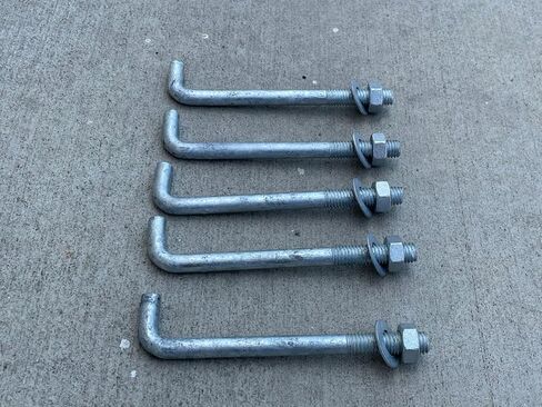 Sandbaggy 1/2 "× 6" مرساة خرسانية ملولبة L -bolts (المكسرات والغسالات المشمولة) - غسول الساخنة مغمورة - صفيحة عتبة ، لوحة قاعدة ، البناء ، الخشب ، مرساة الأسمنت ، J الترباس (50 ، 1/2 "× 6") in Saudi Arabia