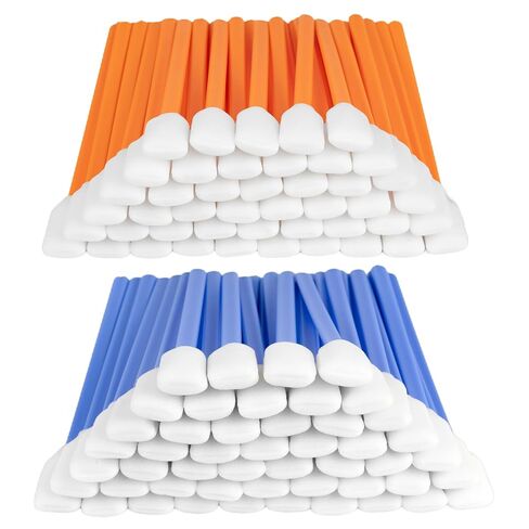 (100 PCS) 5.11" Square Rectangle Foam Cleaning Swab Sticks(50 PCS Orange+50 PCS Blue) in Kuwait