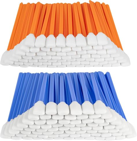 (100 PCS) 5.11" Square Rectangle Foam Cleaning Swab Sticks(50 PCS Orange+50 PCS Blue) in Kuwait