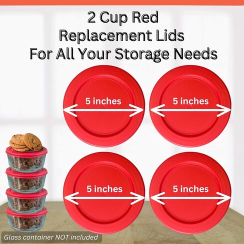 2 Cup/470 mL Turquoise Replacement Lids/Covers for Pyrex 7200-PC, Anchor Hocking & KlareWare Storage Bowls *Lids Only - Glass Container Not Included* (6 Pack, Turquoise) in Saudi Arabia