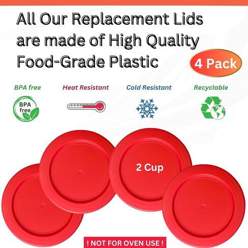 2 Cup/470 mL Turquoise Replacement Lids/Covers for Pyrex 7200-PC, Anchor Hocking & KlareWare Storage Bowls *Lids Only - Glass Container Not Included* (6 Pack, Turquoise) in Saudi Arabia