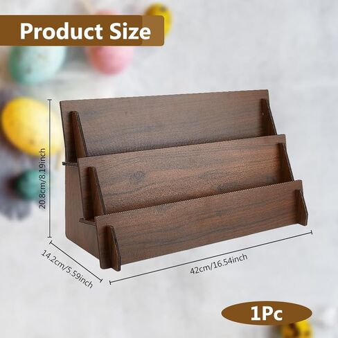 عرض بطاقة تحية مزدوجة 4 مستويات معروضة شاشة عرض ملصق خشبي معرض بطاقة حامل 35x23.6x35cm منظم المجوهر in Saudi Arabia