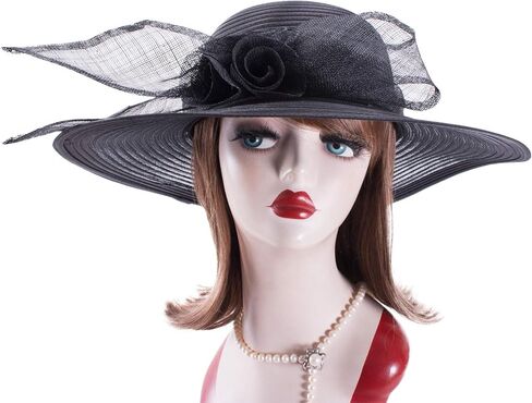 Lawliet Womens Sinamay Wide Brim Wedding Wedding Wedding Hat Haty Millinery Hatinator A435 in Saudi Arabia