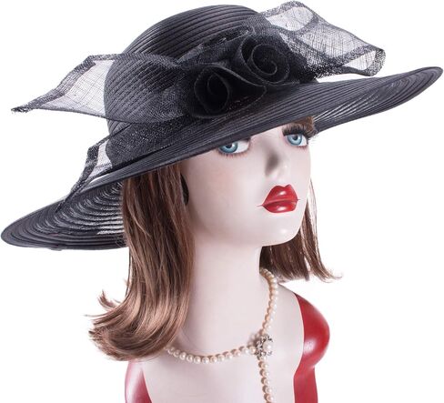 Lawliet Womens Sinamay Wide Brim Wedding Wedding Wedding Hat Haty Millinery Hatinator A435 in Saudi Arabia