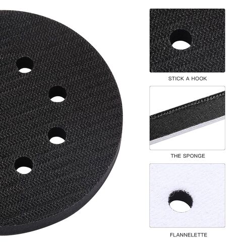6 Pack 5 Inch 8 Holes Interface Pad, 5" Orbital Sander Foam Pad for in Sander, Hook and Loop Soft Sponge Cushion Buffing Sanding Disc Backing Pads (Set of 6) in Saudi Arabia