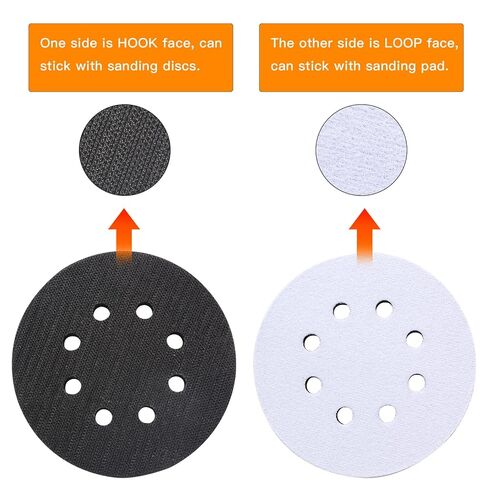 6 Pack 5 Inch 8 Holes Interface Pad, 5" Orbital Sander Foam Pad for in Sander, Hook and Loop Soft Sponge Cushion Buffing Sanding Disc Backing Pads (Set of 6) in Saudi Arabia