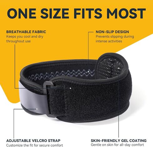 Patellar Tendon Support Strap, Adjustable Knee Support Strap Patella Band for Tendonitis, Sports, Workouts & Daily Knee Pain Relief for Men Women, Standard Fit (Fits Most) M/L, 2 Pack in Saudi Arabia