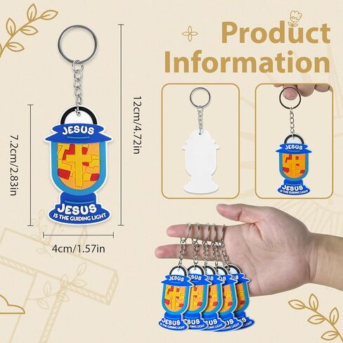24 Pcs Christian Gifts for Kids Jesus Walks with Us Keychains Christian Religious Footprint Key Chains for Easter Nativity First Communion Sunday School Art Party Decoration Birthday Gift in Saudi Arabia