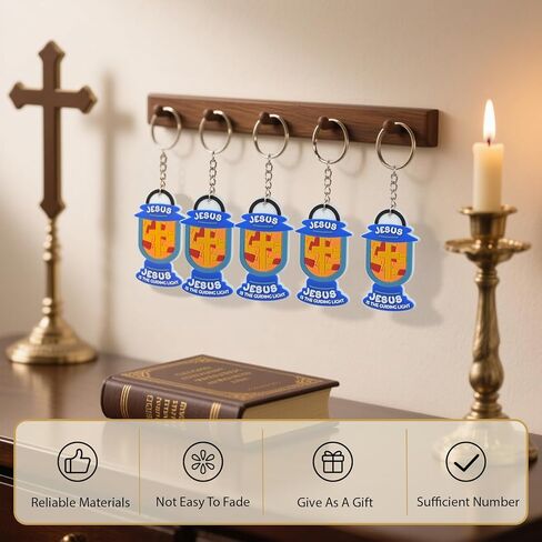 24 Pcs Christian Gifts for Kids Jesus Walks with Us Keychains Christian Religious Footprint Key Chains for Easter Nativity First Communion Sunday School Art Party Decoration Birthday Gift in Saudi Arabia