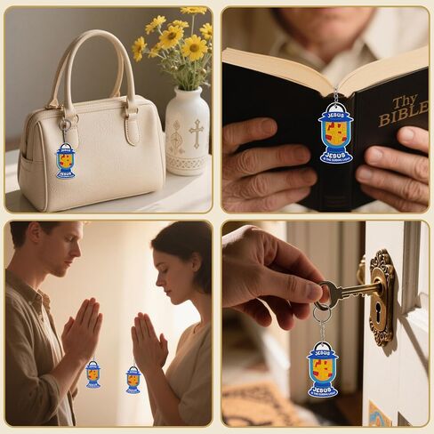 24 Pcs Christian Gifts for Kids Jesus Walks with Us Keychains Christian Religious Footprint Key Chains for Easter Nativity First Communion Sunday School Art Party Decoration Birthday Gift in Saudi Arabia