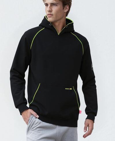BOCOMAL FR Hoodies Pullover 12oz Heavyweight Cotton Fleece Flame Resistant Contrast Stripe Long Sleeve Hooded Sweatshirts in Saudi Arabia