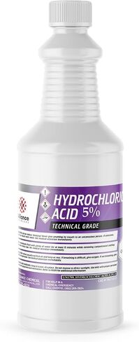 Hydrochloric Acid 5% Technical Grade - 1 Quart Bottle - 32 fl oz - Gentle Acid for Various Applications in Saudi Arabia