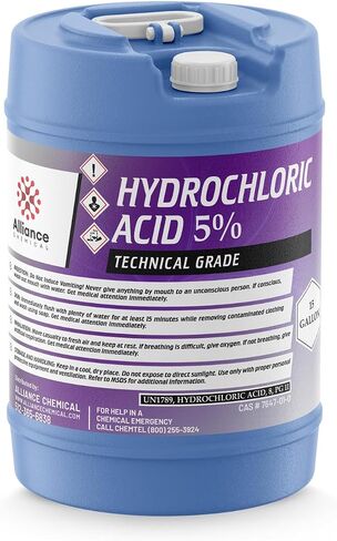 Hydrochloric Acid 5% Technical Grade - 1 Quart Bottle - 32 fl oz - Gentle Acid for Various Applications in Saudi Arabia