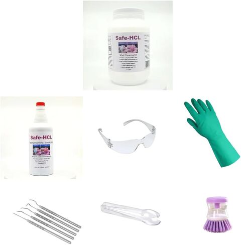 Seashell Cleaning Kit - Includes: (1) Quart of Safe-HCL Acid, (1) Gallon HDPE Storage Container, Safety Gear and Cleaning Utensils in Saudi Arabia