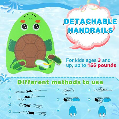 Cute Swimming Aid Kickboard - Swim Training Auxiliary Board, with Handrail Holes, for Beginners Children Practising Summer Pool Party in Kuwait