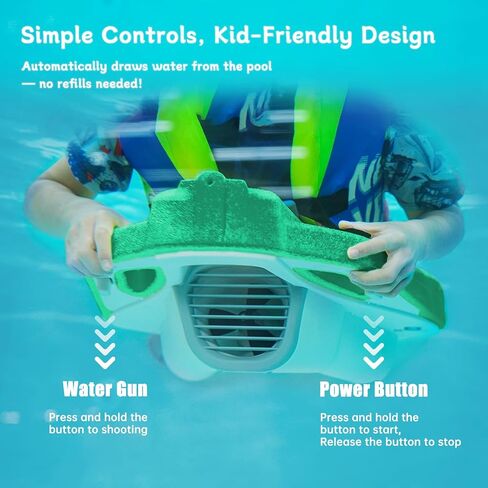 Electric Swimming Kickboard for Kids,Motorized Swim Board with Water Gun, Motorized Swim Training for Children Adults, 60N Thrust, 198 lbs Buoyancy, 25V Rechargeable Battery in Kuwait