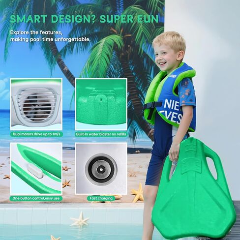 Electric Swimming Kickboard for Kids,Motorized Swim Board with Water Gun, Motorized Swim Training for Children Adults, 60N Thrust, 198 lbs Buoyancy, 25V Rechargeable Battery in Kuwait