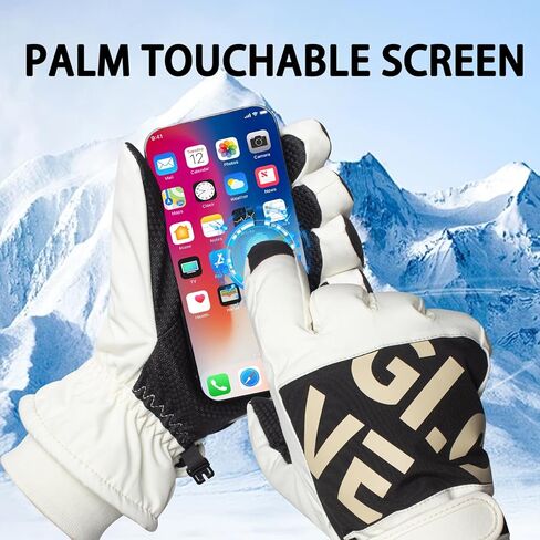 RIGWARL Winter Fashion Gloves Women Outdoors Ski Warm Gloves with Wrist Leashes Waterproof and Windproof Gloves（Light Pink） in Saudi Arabia