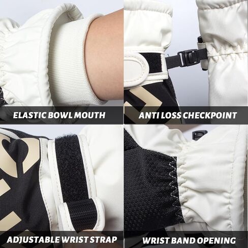 RIGWARL Winter Fashion Gloves Women Outdoors Ski Warm Gloves with Wrist Leashes Waterproof and Windproof Gloves（Light Pink） in Saudi Arabia