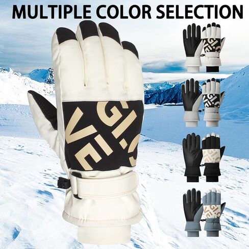 RIGWARL Winter Fashion Gloves Women Outdoors Ski Warm Gloves with Wrist Leashes Waterproof and Windproof Gloves（Light Pink） in Saudi Arabia