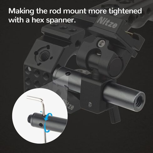 Nitze 15mm Rod with 3/8" Screw 1 Inch/2 Inches/3 Inches (3 pcs) Aluminum Alloy 15mm Rods wtih 3/8" Male to Female Threads - R15-3/8-KIT in Saudi Arabia
