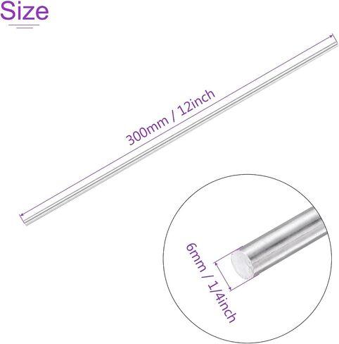 DMiotech 2 Pcs Aluminum Rods,1/4" Dia 12" Long Solid Round Rod 6061 Extruded Lathe Bar Stock Aluminum Metal Rods for DIY Craft Model Plane Ship Car in Saudi Arabia