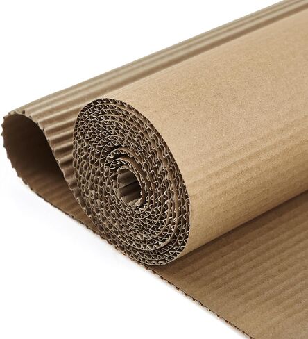 Henoyso Corrugated Cardboard Roll 20 x 120 Inches Single Face Thick Heavy Duty Corrugated Paper B Flute Cardboard Roll for Shipping, Crafts, Gift Packaging & DIY Projects in Saudi Arabia