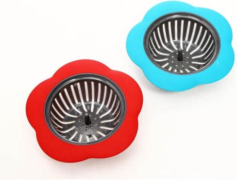 مصفاة حوض المطبخ مصفاة صب مرشح حافة واسعة 4.5 بوصة 4 لون ، مصفاة بالوعة المطبخ ، لحوض المطبخ (الأزرق) in Kuwait