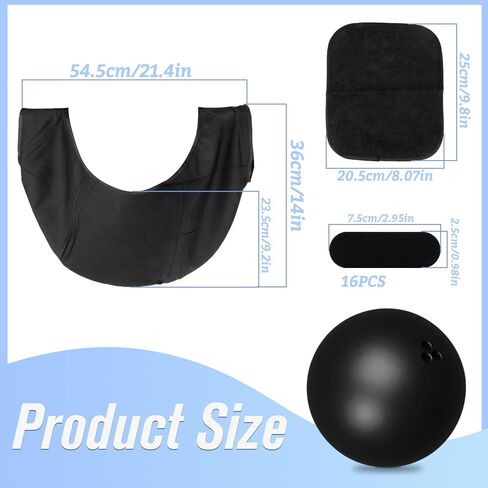 18PCS Bowling Accessories for Men Women-1PC Bowling Ball Bag,1PC Towel and 16PCS Thumb Tape,Black BowlingBall Cleaner and Polisher in Saudi Arabia