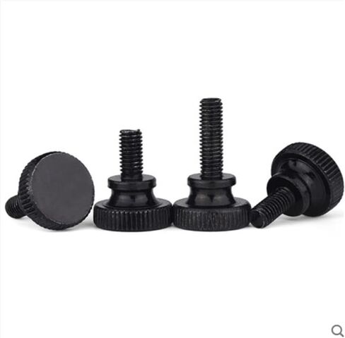 Knurled Thumb Screws，Thumb Screws， 2-10pcs M3 M4 M5 M6 GB834 Knurled Black Or White Zinc Step Head Hand Tighten Thumb Screw Curtain Wall Glass Lock Thumb Screw(Black zinc,14MM-5PCS M5) in Saudi Arabia