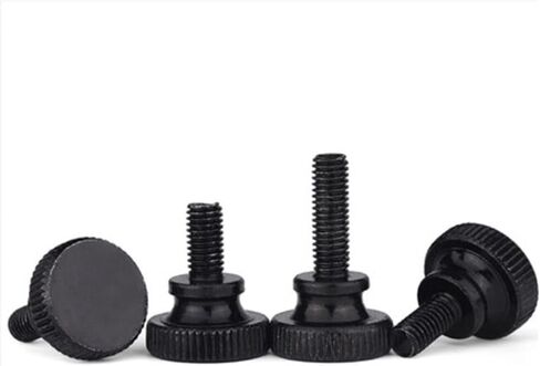 Knurled Thumb Screws，Thumb Screws， 2-10pcs M3 M4 M5 M6 GB834 Knurled Black Or White Zinc Step Head Hand Tighten Thumb Screw Curtain Wall Glass Lock Thumb Screw(Black zinc,14MM-5PCS M5) in Saudi Arabia