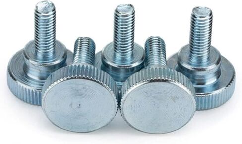 Knurled Thumb Screws，Thumb Screws， 2-10pcs M3 M4 M5 M6 GB834 Knurled Black Or White Zinc Step Head Hand Tighten Thumb Screw Curtain Wall Glass Lock Thumb Screw(Black zinc,14MM-5PCS M5) in Saudi Arabia