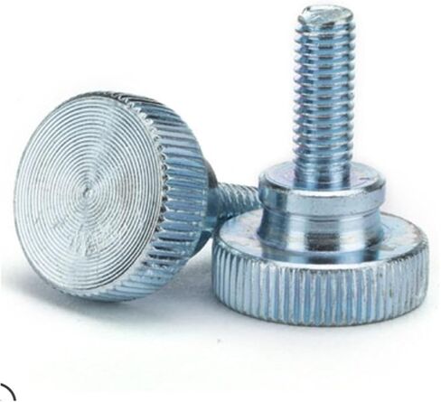 Knurled Thumb Screws，Thumb Screws， 2-10pcs M3 M4 M5 M6 GB834 Knurled Black Or White Zinc Step Head Hand Tighten Thumb Screw Curtain Wall Glass Lock Thumb Screw(Black zinc,14MM-5PCS M5) in Saudi Arabia