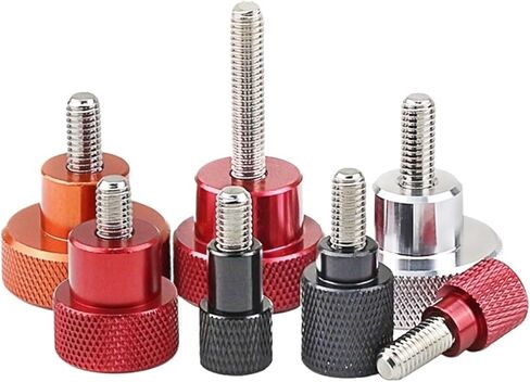 Knurled Thumb Screws，Thumb Screws， 1PC M6 Colored Aluminum Knurled Thumb Screw High Step Hand Tighten Screw Bolt Stainless Steel Thread for DIY/Aircraft Model(White,M6x15-D20x20) in Saudi Arabia