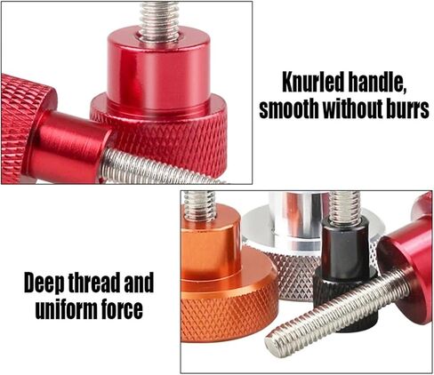 Knurled Thumb Screws，Thumb Screws， 1PC M6 Colored Aluminum Knurled Thumb Screw High Step Hand Tighten Screw Bolt Stainless Steel Thread for DIY/Aircraft Model(White,M6x15-D20x20) in Saudi Arabia