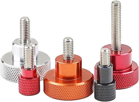 Knurled Thumb Screws，Thumb Screws， 1PC M6 Colored Aluminum Knurled Thumb Screw High Step Hand Tighten Screw Bolt Stainless Steel Thread for DIY/Aircraft Model(White,M6x15-D20x20) in Saudi Arabia