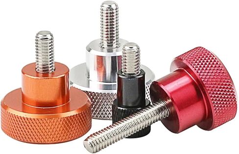 Knurled Thumb Screws，Thumb Screws， 1PC M6 Colored Aluminum Knurled Thumb Screw High Step Hand Tighten Screw Bolt Stainless Steel Thread for DIY/Aircraft Model(White,M6x15-D20x20) in Saudi Arabia