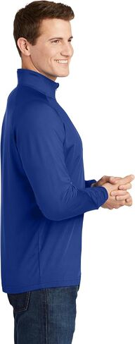 Sport-Tek Mens Sport-Wick Stretch 1/2-Zip Pullover, Black in Saudi Arabia