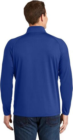 Sport-Tek Mens Sport-Wick Stretch 1/2-Zip Pullover, Black in Saudi Arabia