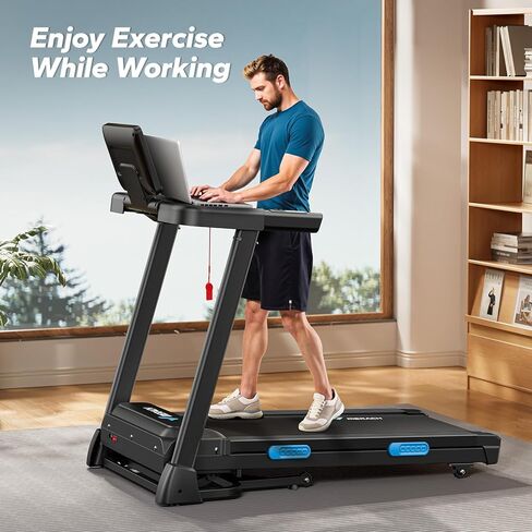 MERACH Foldable Treadmill with Incline, 7.5MPH Quiet Treadmills for Home with Double Deck Technology, 4 Silicone Shock Cushion, Heart Rate Monitoring,16.5" Wider Belt, APP in Kuwait