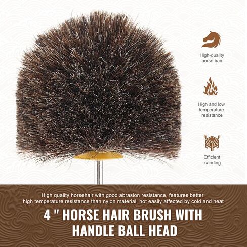 Horsehair Polishing Wheel Brush 4" Horse Hair Buffing Grinding Roller Drill Buffer Abrasive Grinder Rotary Tool 100x160mm Brown for Surface Texture Burnishing in Saudi Arabia
