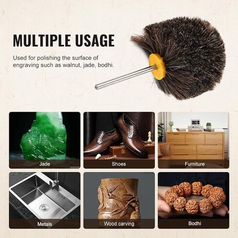 Horsehair Polishing Wheel Brush 4" Horse Hair Buffing Grinding Roller Drill Buffer Abrasive Grinder Rotary Tool 100x160mm Brown for Surface Texture Burnishing in Saudi Arabia