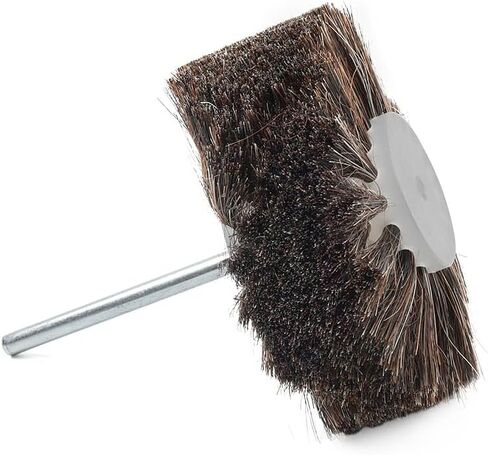 Horsehair Polishing Wheel Brush 4" Horse Hair Buffing Grinding Roller Drill Buffer Abrasive Grinder Rotary Tool 100x160mm Brown for Surface Texture Burnishing in Saudi Arabia