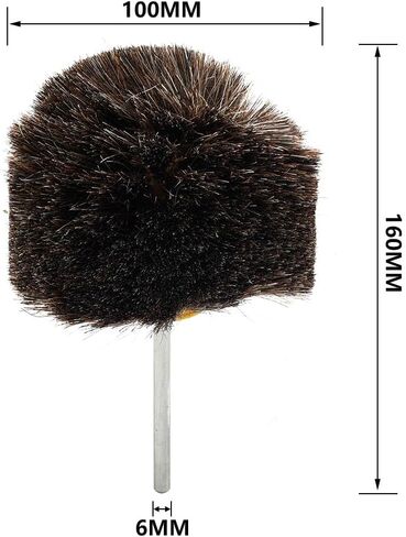 Horsehair Polishing Wheel Brush 4" Horse Hair Buffing Grinding Roller Drill Buffer Abrasive Grinder Rotary Tool 100x160mm Brown for Surface Texture Burnishing in Saudi Arabia
